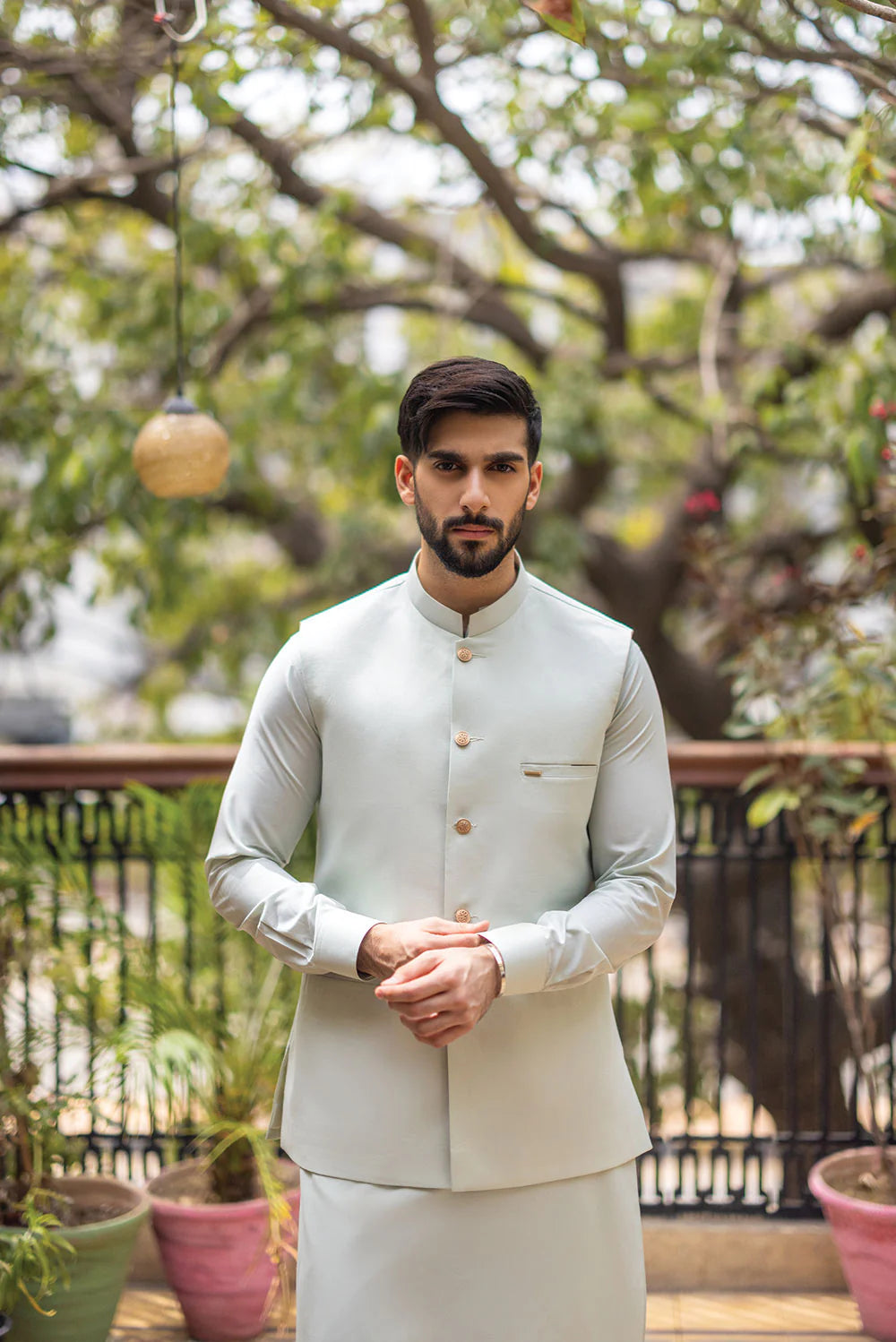 Pistachio Waistcoat with Kurta Pajama