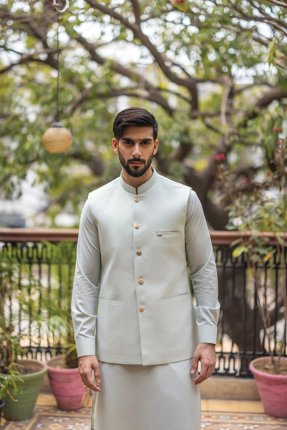 Pistachio Waistcoat with Kurta Pajama